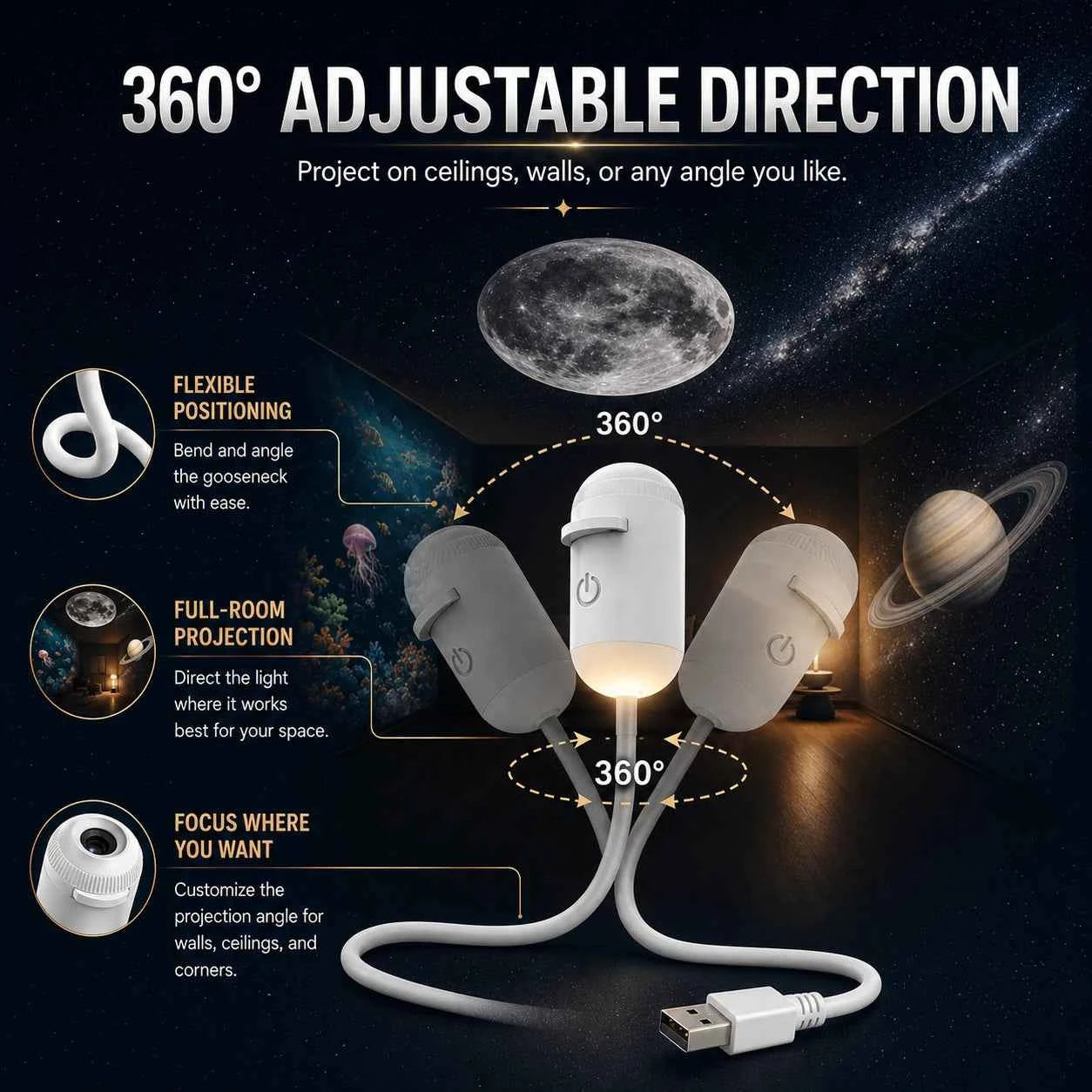 ModTenn Star & Galaxy Projector for Ceiling